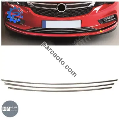 Opel Astra K Hactback Ön Tampon Alt Çıtası Krom Set