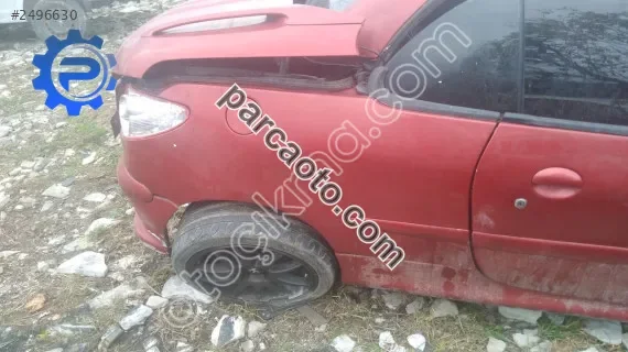 Peugeot 206 CC Kesme Sağ Arka Çamurluk yedek parça