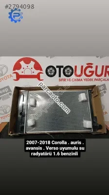 2007-2018 auris 1.6 benzinli radyatör