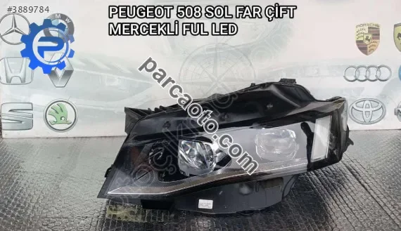 Peugeot 508 orjinal çıkma sol far çift mercek
