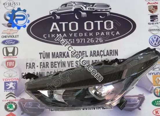 Toyota yaris orjinal çıkma sol far