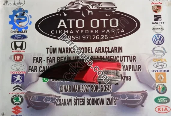 Toyota corolla orjinal çıkma sol stop