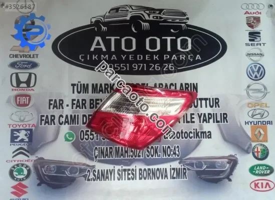 Nissan qashqaı orjinal çıkma sağ stop