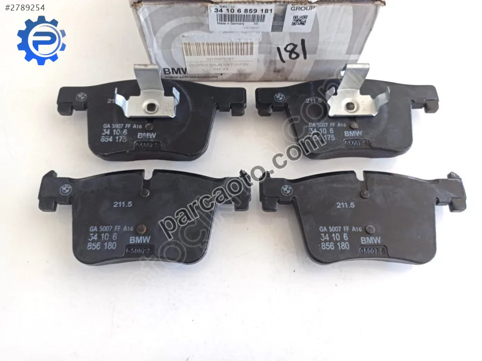 Bmw 3 Serisi F30 F31 F34 F80 Ön Fren Balatası Orjinal 34106859181