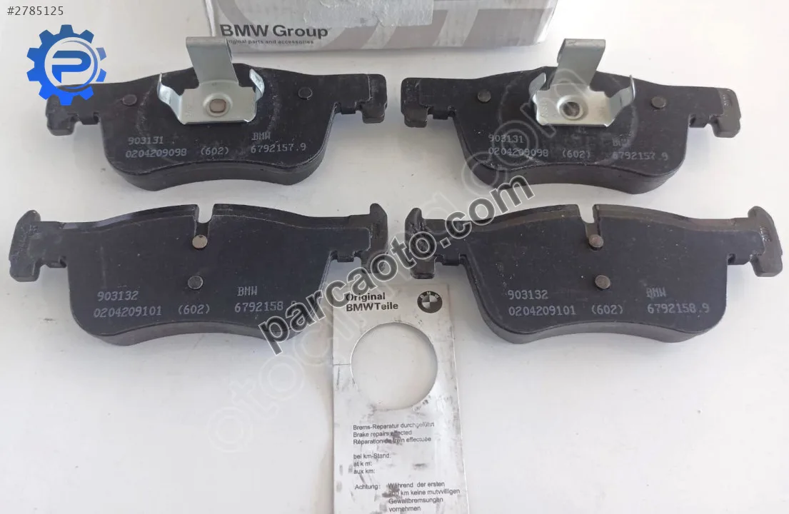 Bmw 1 Serisi F20-F21 Ön Fren Balatası Orjinal 34116858910