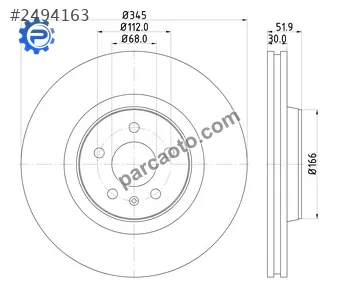 Audi A4-A5-A6-A7-Q5 Ön Fren Diski HELLA PAGİD 8DD355117181