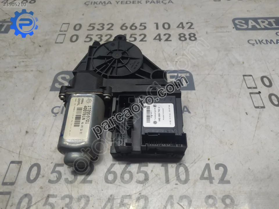 Çıkma vw caddy sol ön cam motoru 1k0959793c 1t0959701