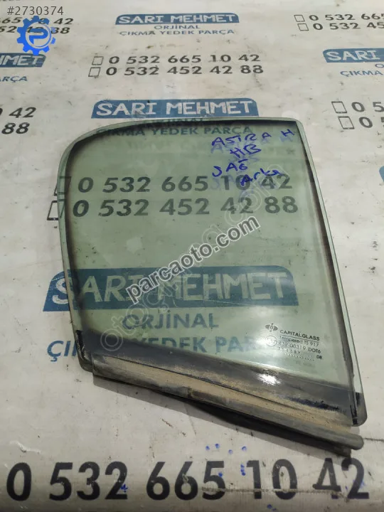 Çıkma opel astra h hb sağ arka kapı kelebek camı