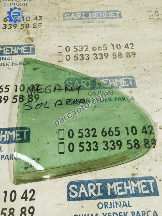 Çıkma renault megane 1 sol arka kelebek camı