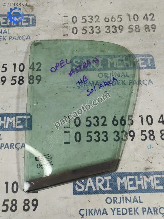 Çıkma opel astra h hb sol arka kelebek camı