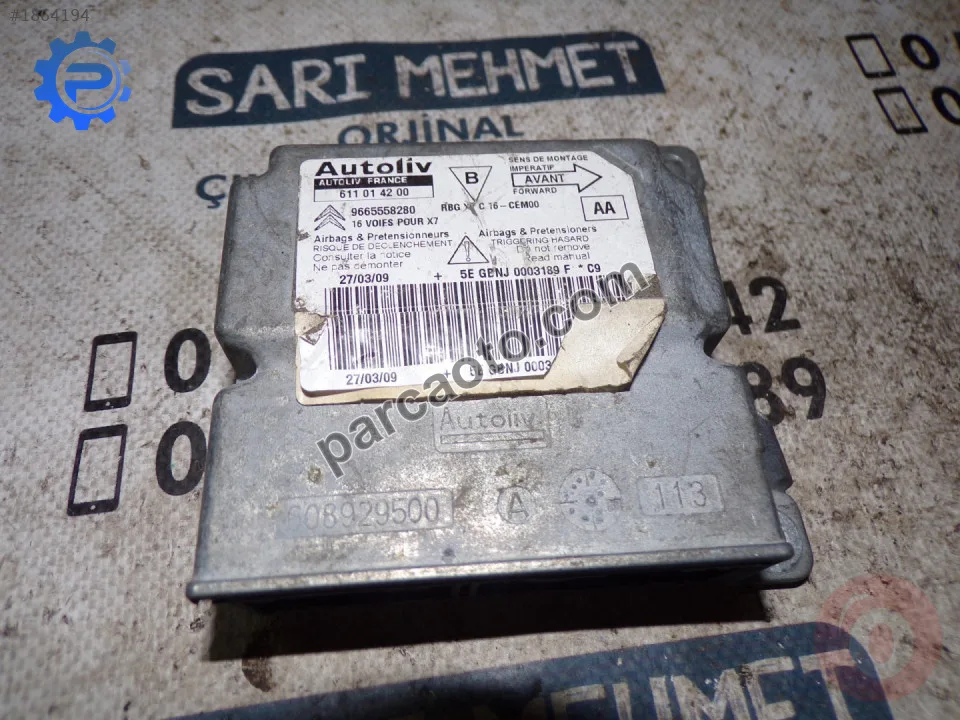 Çıkma 9665558280 citroen c5 airbag beyni