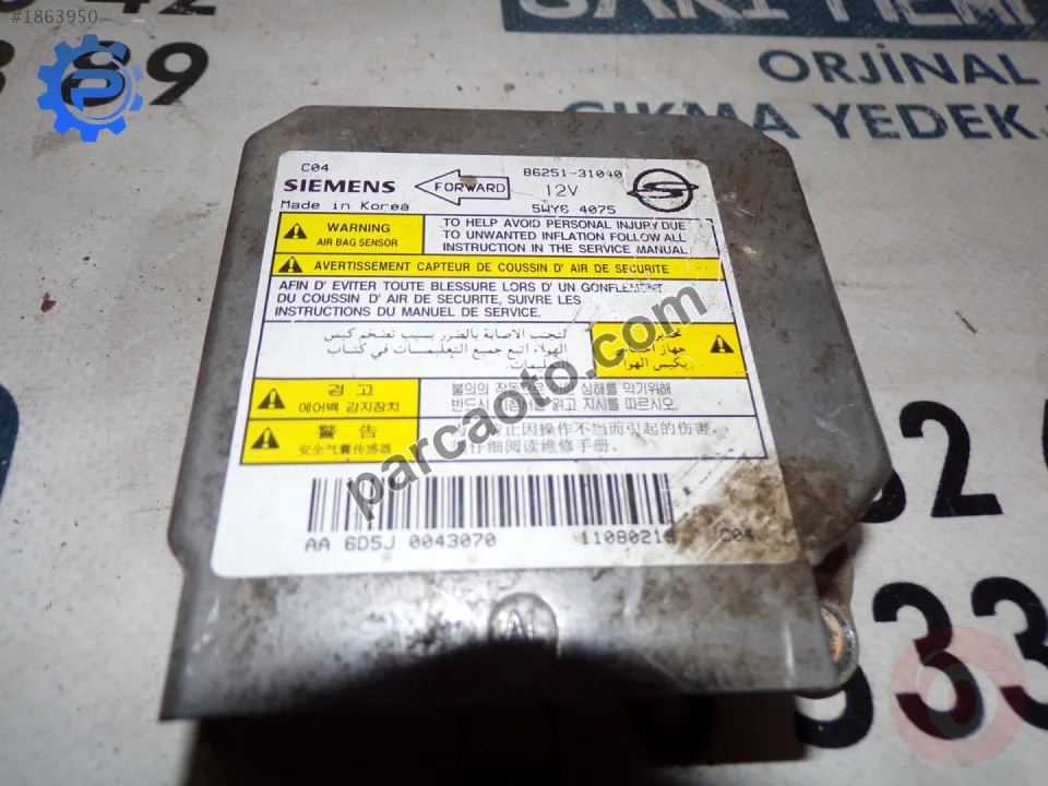 Çıkma 8625131040 ssanyong actıyon aırbag beyni