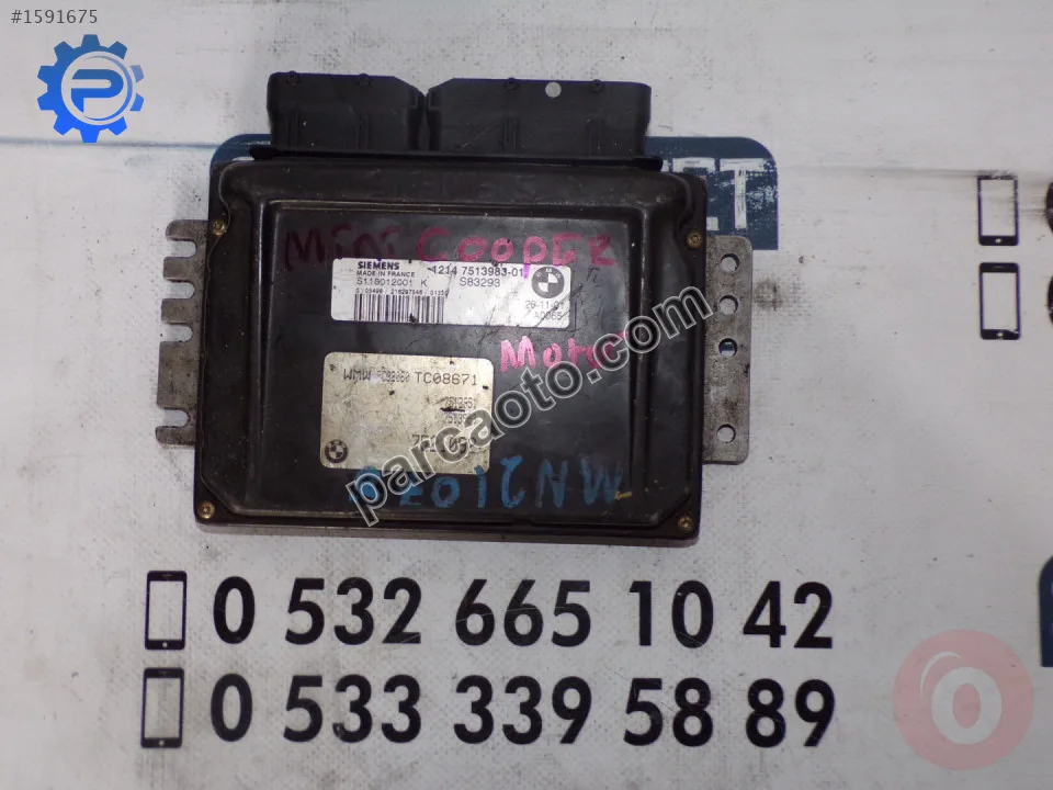 Çıkma mını one cooper 1.6 motor beyni sıemens s118012001k