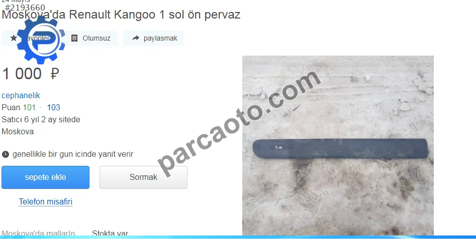Renault kango 1.sol ön kapı çıtası.8200038476