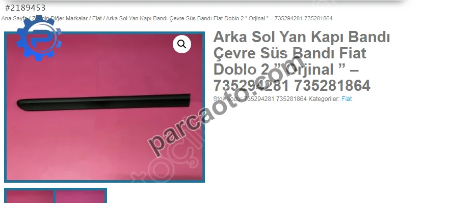 Fiat doblo 2.sol-sağ.arka kapı pakosu.735281864