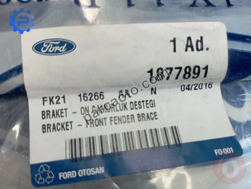 Ford transit v 363 ön çamurluk desteği..fk21 16266 aa