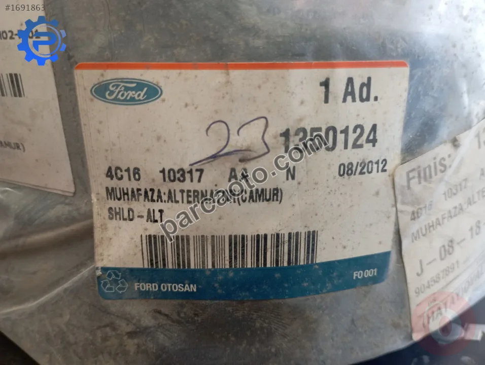 Ford transit v 184.alternatör koruyucu..4c16 10317 aa