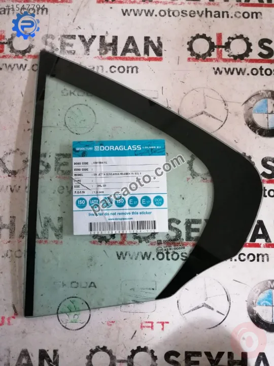 volkswagen jetta 2011-15 sol arka kapı kelebek camı (cam)