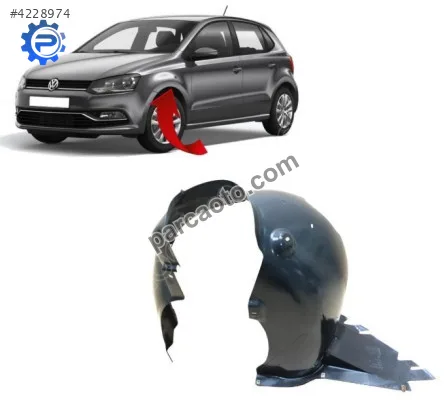 Volkswagen polo 2010-2014 ön sol camurluk davlumbazı 6r0809957