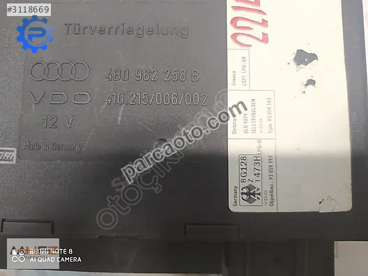 Audi a6 merkezi kilit kontrol unitesi 4b0962258b