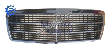 Mercedes e class- w210- 96/99; ön panjur komple nikelajlı (petekleri siyah)(5çıtalı)(classıc)(tw)