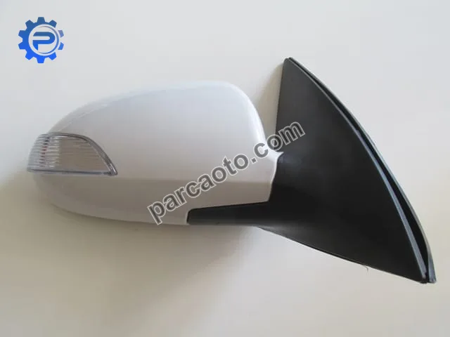 Hyundaı ı30- 07/12; kapı aynası sağ elektrikli/sinyalli/beyaz kapaklı(sinyali kısa tip)(5fişli)(
