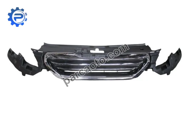 Peugeot 2008- 13/16; ön panjur siyah (nikelaj çerçeveli) (tw)
