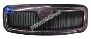 Skoda fabıa- 05/07; ön panjur gri nikelaj çerçeveli komple (tyg)