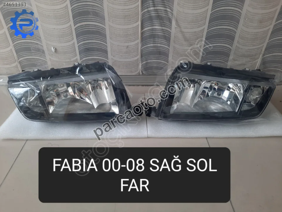 6y1941015p - 6y1941016p skoda fabıa sağ - sol far içi siyah