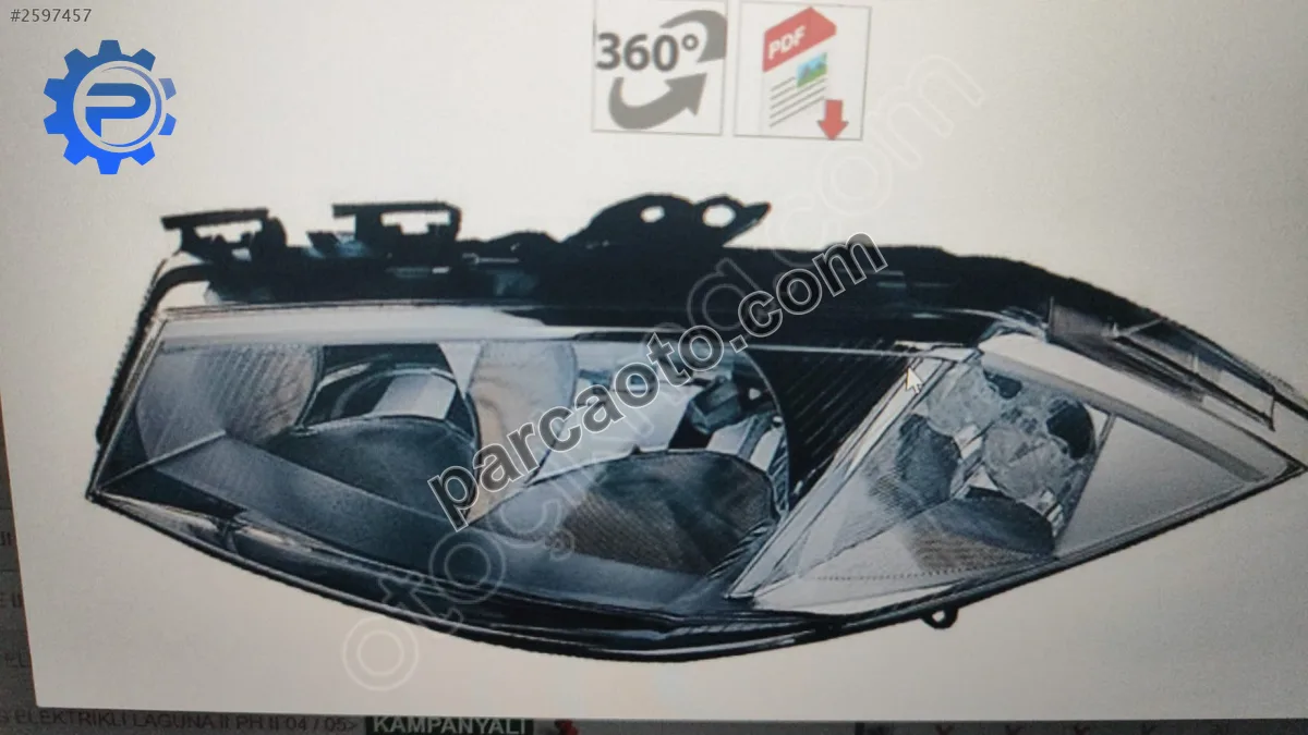 Renault Megane 2 Elektrikli Sol far  OEM kodu; MAİS