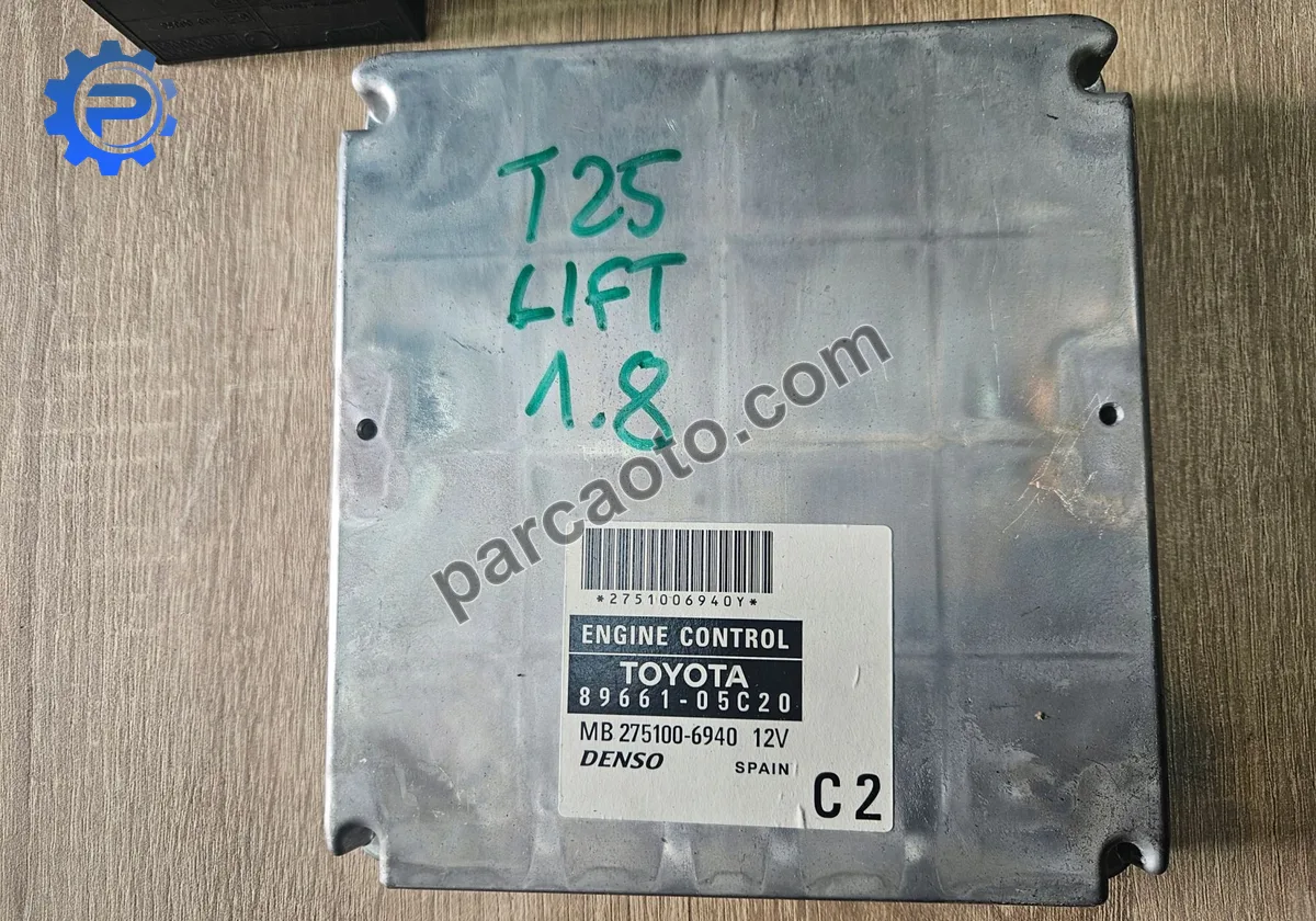 toyota avensis 1.8 t25 2006-2008 ORJINAL ÇIKMA ECU/MOTOR BEYNI 89661005C20