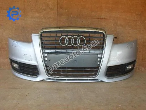 Audi A6 C6 Makyajlı 2008-2011 Orjinal Çıkma Dolu Gümüş Gri Ön Tampon 4F0807437AG