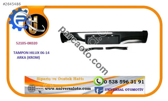 Toyota Tampon Hılux Vigo 06-14 Arka (Krom)